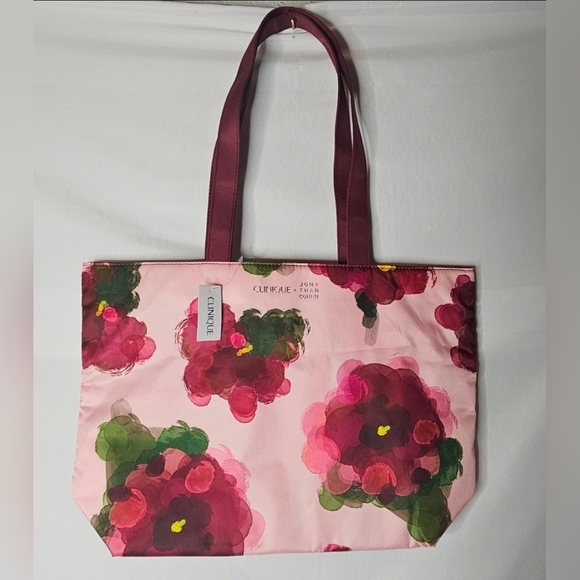 Clinique Handbags - 3 * Clinique x Jonathan Cohen Beach Tote Bag Shopping Shoulder Travel Flowers